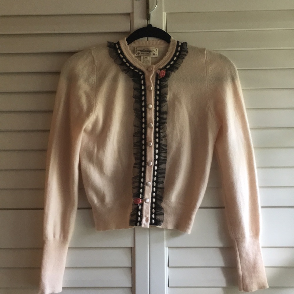 Nanette Lepore Cashmere XS Sweater Pink buttons - Picture 2 of 7